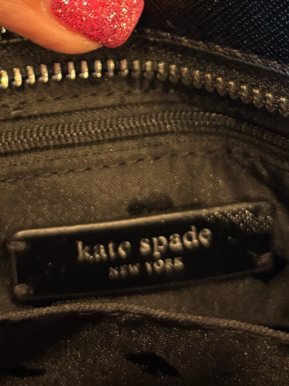 KATE SPADE Cameron “Soirée”Black Dot Print Saffiano Leather Tote - Picture 4 of 7